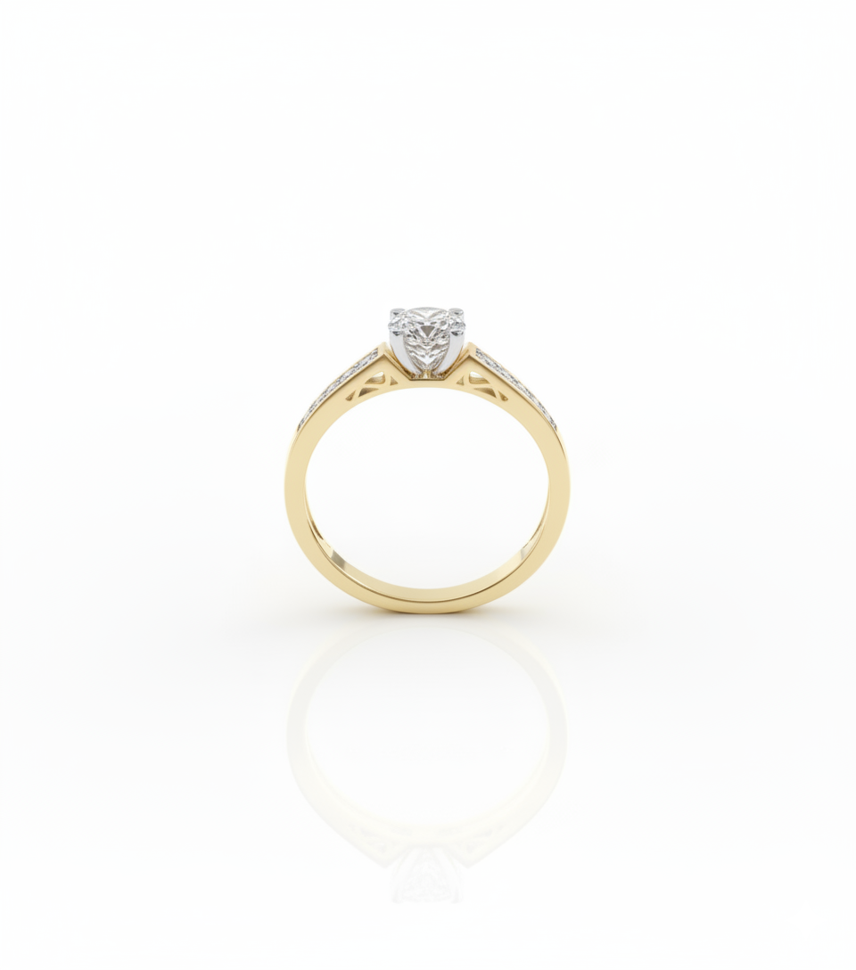 Złoty pierścionek z brylantami 0,42 ct – NBW-198